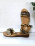 Dark Studded Casual Dress Comfort Wedges - cunei